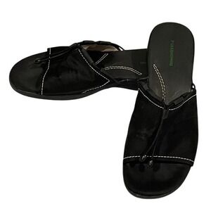 Grasshoppers Womens  Black Fabric Slide Sandles Size 10‎